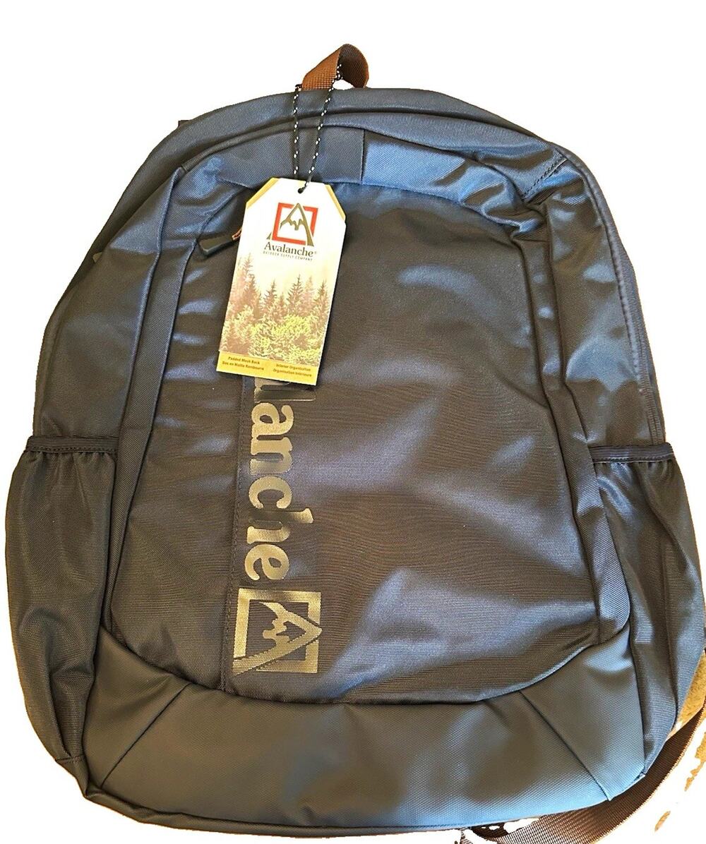 NWT Avalanche Black 15L Hiking Daypack Backpack 3 Pockets Padded Straps 15"